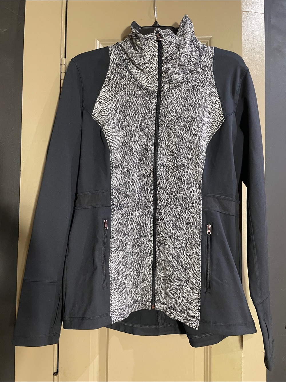 CALIA by Carrie Underwood Black Jacket with Heather Gray Front Panel